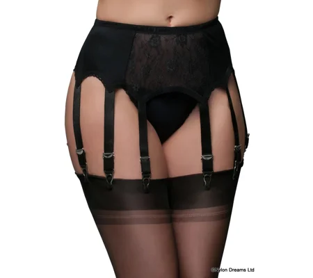 10 Strap Suspender Belt Lace Front Panel