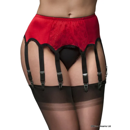10 Strap Suspender Belt Lace Front Panel