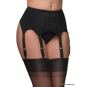 6 Strap Suspender Belt Lace Front Panel