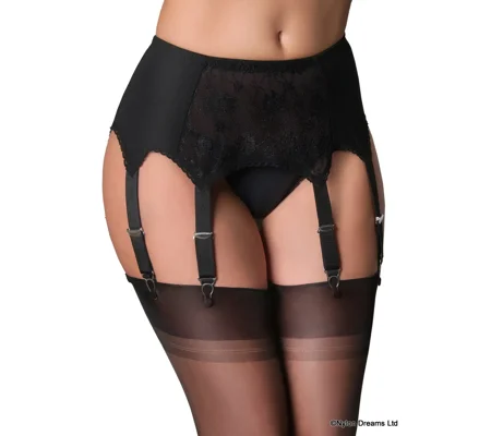 8 Strap Suspender Belt Lace Front Panel