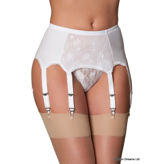 8 Strap Suspender Belt Lace Front Panel