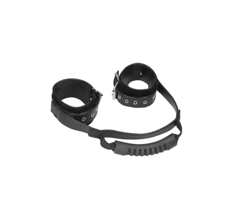 Ouch Bound Leather Handcuffs with Handle