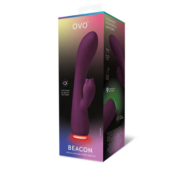 Ovo Beacon Rabbit Dual Stim Vibrator Purple