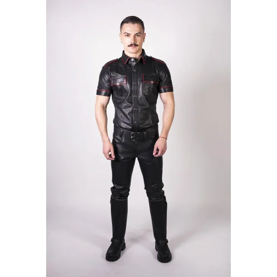 Prowler RED Leather Jeans Black