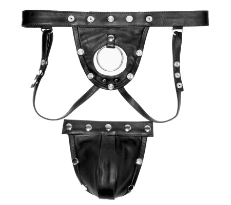 Prowler RED Leather Harness Jock Strap Black