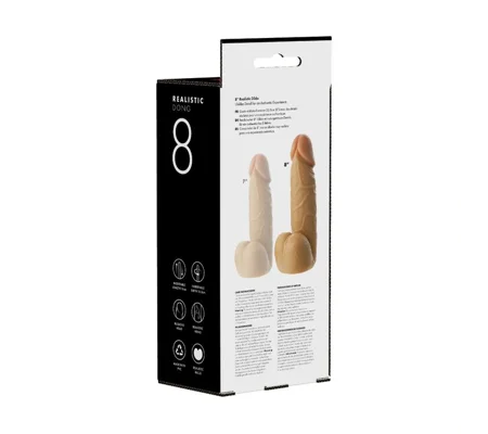 Prowler RED Realistic Dildo With Suction Base Dongs and Balls Flesh 8in