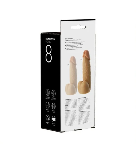 Prowler RED Realistic Dildo With Suction Base Dongs and Balls Flesh 8in