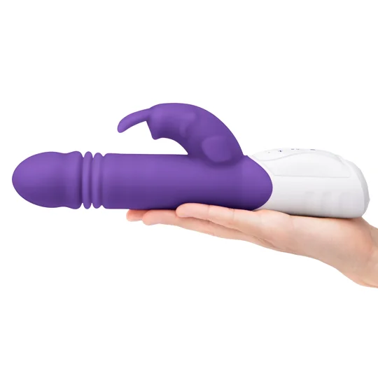 Rabbit Essentials RR Rechargeable G Spot Thrusting Rabbit Vibrator Purple