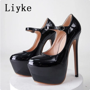 Liyke 2024 Spring Autumn Women Platform Pumps Black