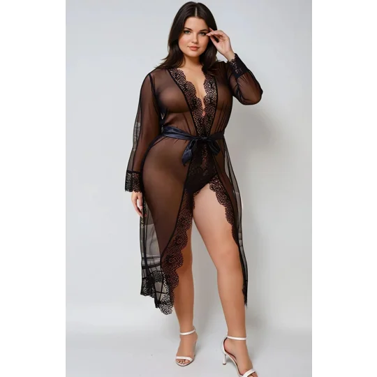 YesX YX734Q Lacey Black Robe
