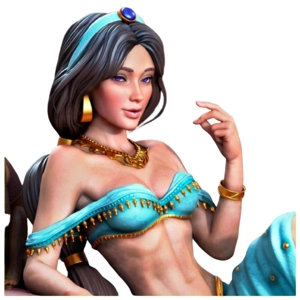 1/8 Scale Jasmine Statue – Inspired by Disney's Aladdin – 3D Printed and Painted 1/8 Scale Jasmine Statue – Inspired by Disney's Aladdin – 3D Printed and Painted