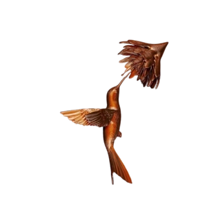 3D Printed Hummingbird Model with Flower
