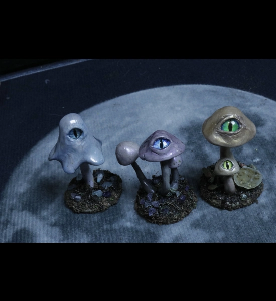 Eyeball Mushroom sculptures