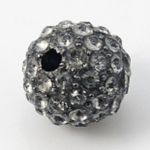 Dark Grey  Rhinestone Beads, 10 X 2 mm  (1)