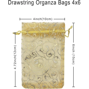 gold organza Bags    10 pieces