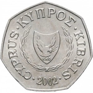 2002  Cyprus 50 cents,