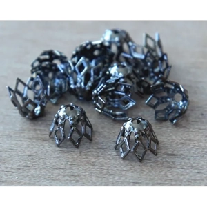 7x5mm Filigree Fancy Basket Bead Caps,. (10)