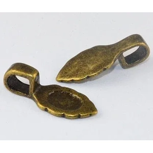New Bronze Glue-On Flat Metal Bail – (15 X 5 mm)  (4)