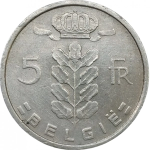 Belgium 5 francs, 1973  - 'BELGIË'