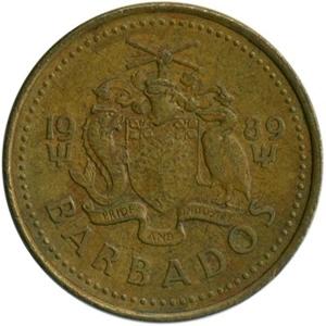 Barbados 5 cents, 1989