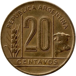 Argentina 20 centavos, 1943