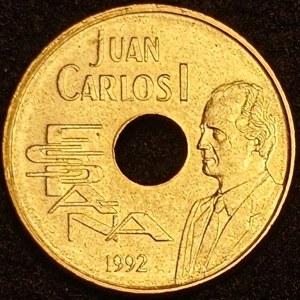 Spain 25 pesetas, 1992