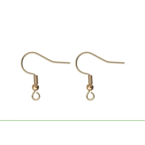 French Fish Hooks ,with Ball and Coil ,Gold Plated