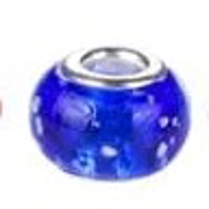 European Large  Hole Glass Beads with Silver Brass Cores  11 mm  (2)