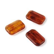 Amber Rectangle Dark Orange Acrylic Beads., 28 X 12.5 X 7 mm.  (4)