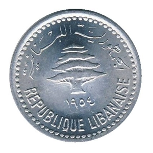 Lebanon 5 piastres, 1954