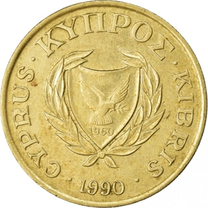 Cyprus 10 cents, 1990