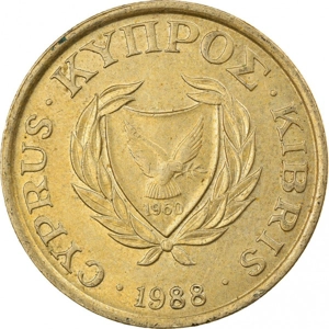 Cyprus 10 cents, 1988