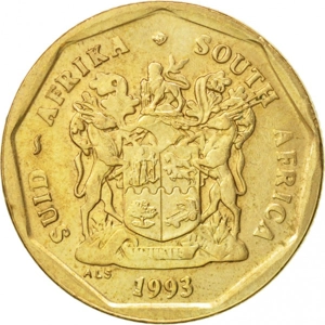 South Africa 50 cents, 1993