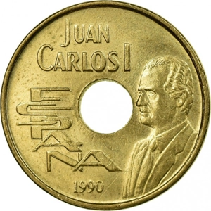 Spain 25 pesetas, 1990