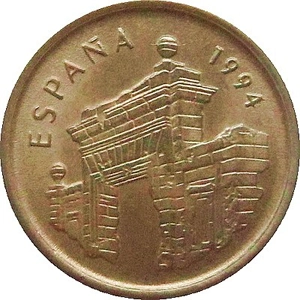 Spain 5 pesetas, 1994 Aragon