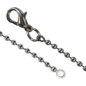 16 inch Silver Plated Ball Chain with Lobster  clasp 1 mm