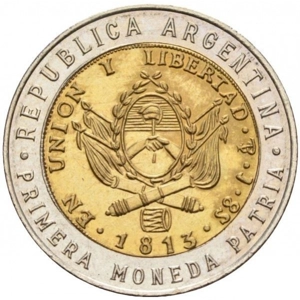 Argentina 1 peso, 1995 Mintmark 