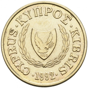 Cyprus 10 cents, 1992