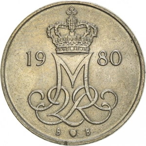 Denmark 10 öre, 1980