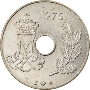 Denmark 25 öre, 1975