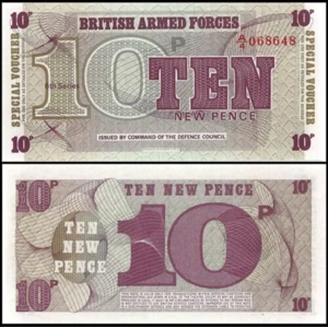 Great Britain, 10 pence, Armed Forces,  (1972)