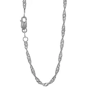 18 Inch Sterling Silver Singapore chain.. 1.5 mm with lobster clasp