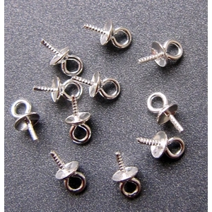 Sterling Silver Cup and Peg Drop 3 X 10 mm  (10)