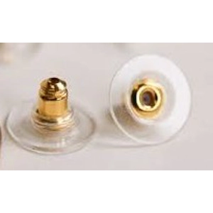Clutch Ear Nut with Plastic Pad, Earring Backs.  9 X 5 mm  (2)