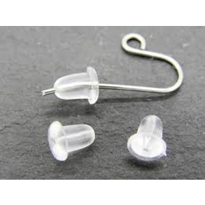 Silicone Transparent Flexible Earring Backs, 4 mm