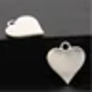 Silver  Plated S925  Heart Charms, 4 mm  (5)