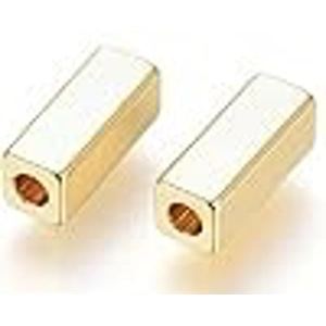 Golden Metal Rectangle Tube Beads,. 11 X 5 mm  (10)