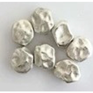 Fancy shape silver beads,, 11.5 X8.5 X 7 mm,   (2) Hole Size: 1.4 mm