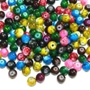 Assorted Color Round Glass Bead Mix  6 mm (20)