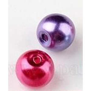 Mixed Pearlized Glass Round Beads, 6mm, hole: 0.5mm (20)